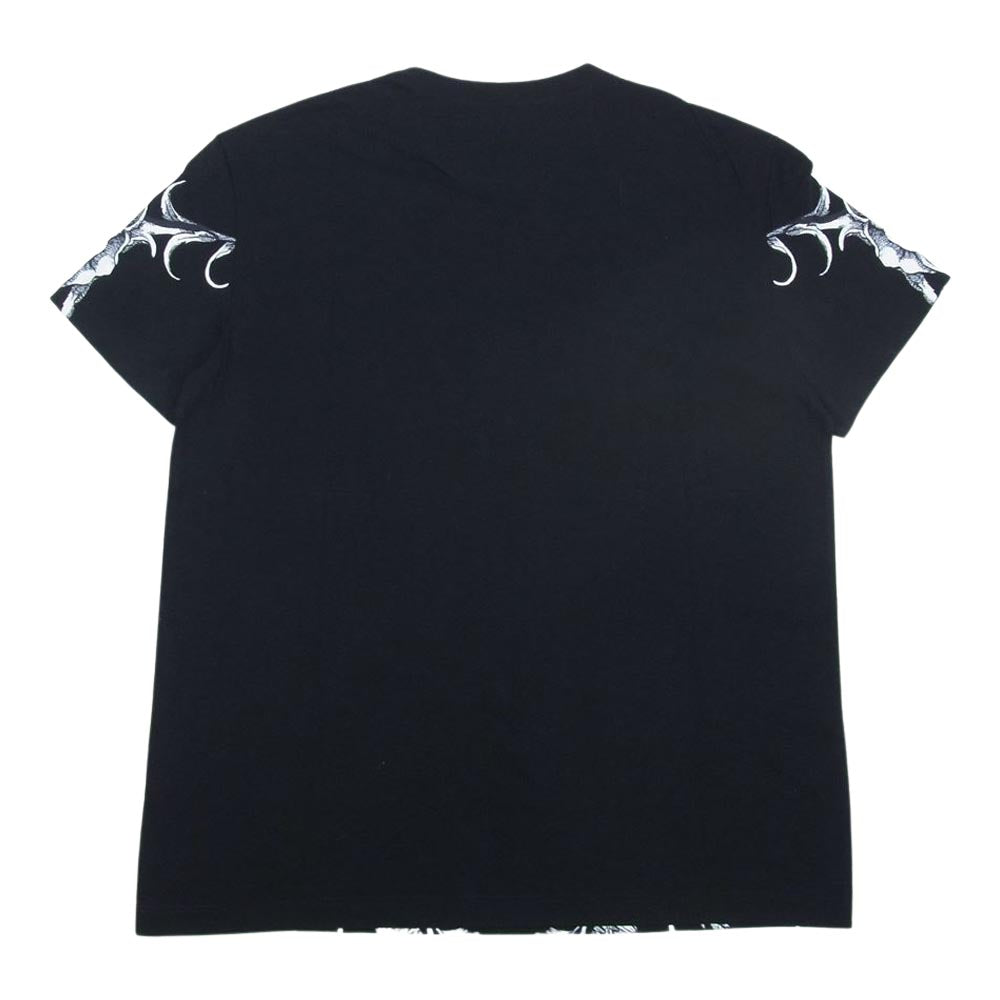 VALENTINO ヴァレンティノ WV3MG10V7LL Floral Logo Tee フローラル 総柄 ロゴ プリント 半袖 Tシャツ ブラック ブラック系 S【美品】【中古】