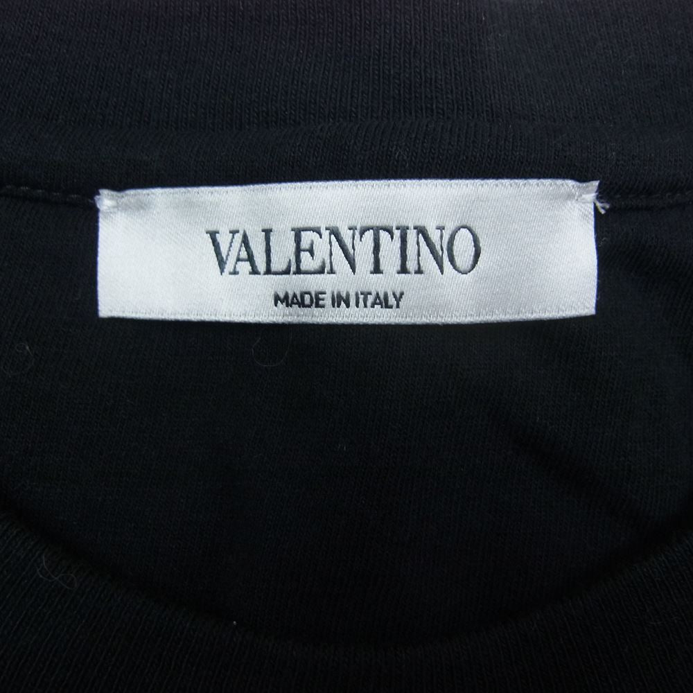VALENTINO ヴァレンティノ WV3MG10V7LL Floral Logo Tee フローラル 総柄 ロゴ プリント 半袖 Tシャツ ブラック ブラック系 S【美品】【中古】