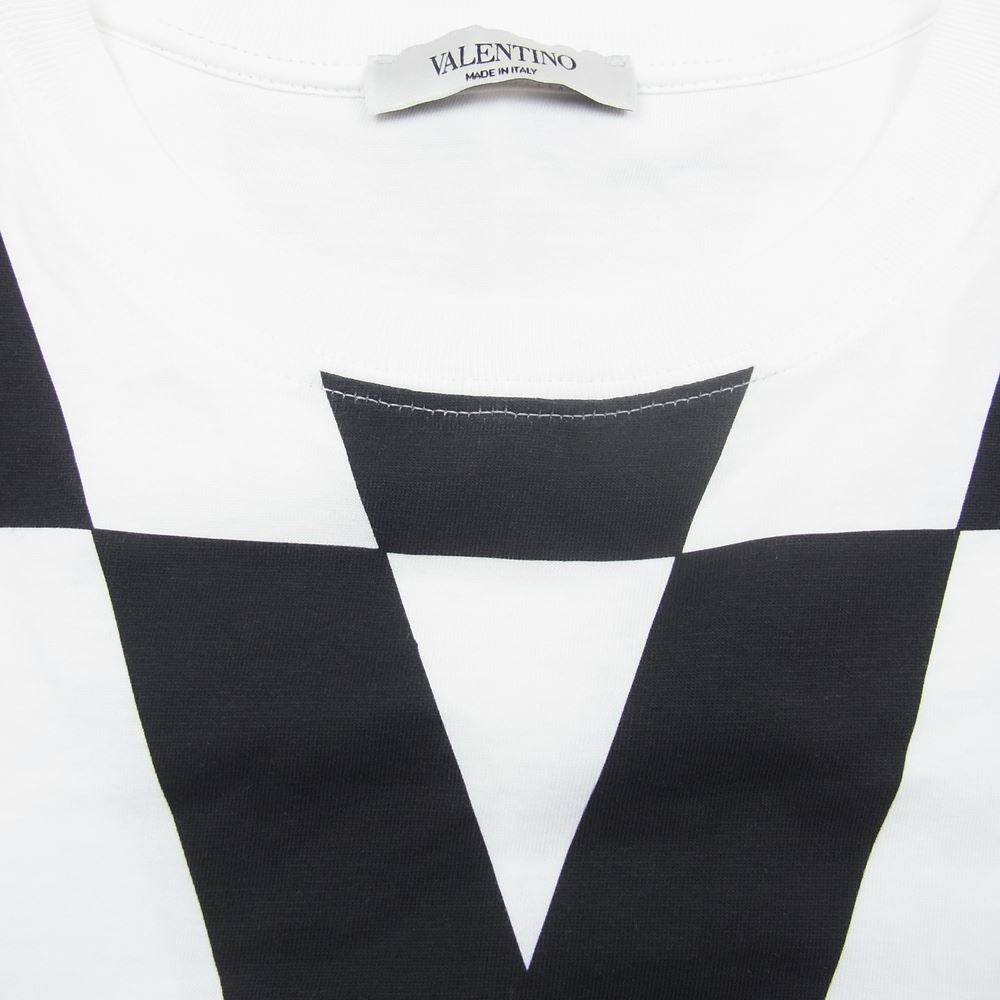 VALENTINO ヴァレンティノ WV0MG10V7WV Optical Logo Tee 総柄 オプティカル 半袖 Tシャツ ホワイト系 M【美品】【中古】