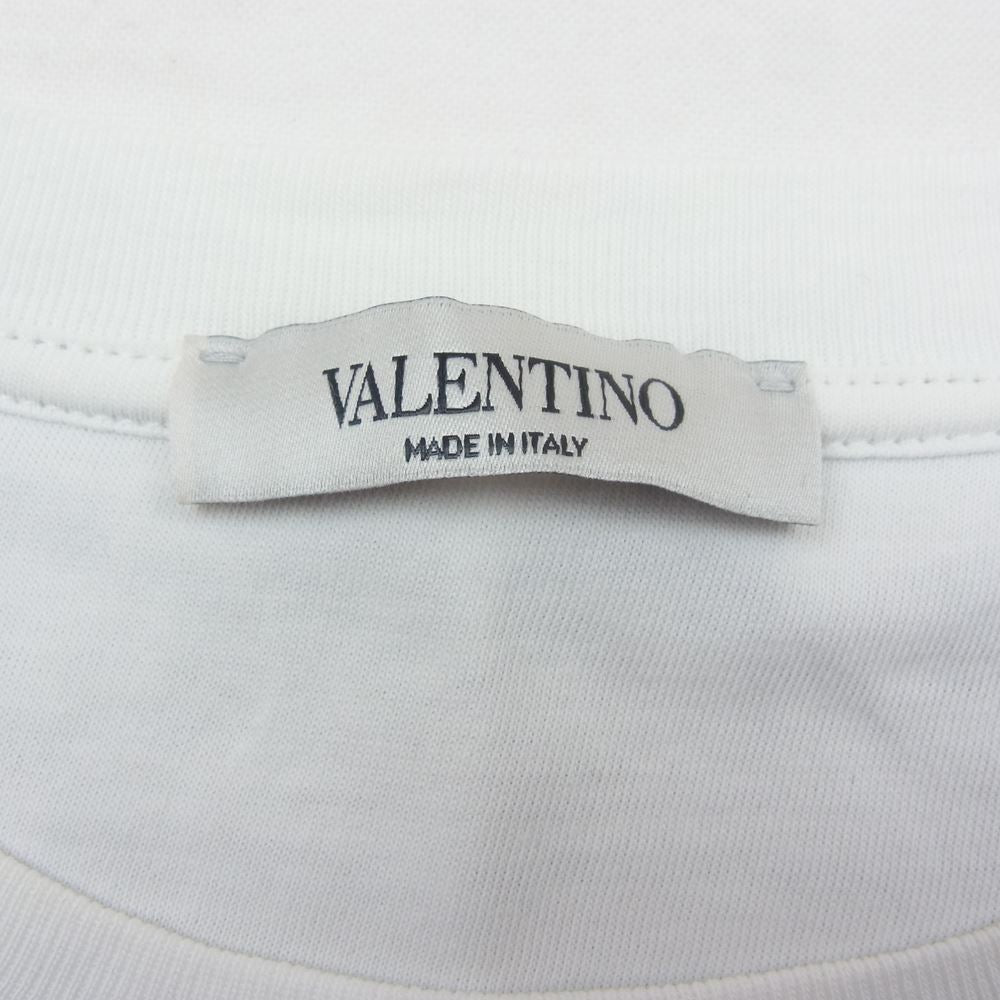VALENTINO ヴァレンティノ WV0MG10V7WV Optical Logo Tee 総柄 オプティカル 半袖 Tシャツ ホワイト系 M【美品】【中古】