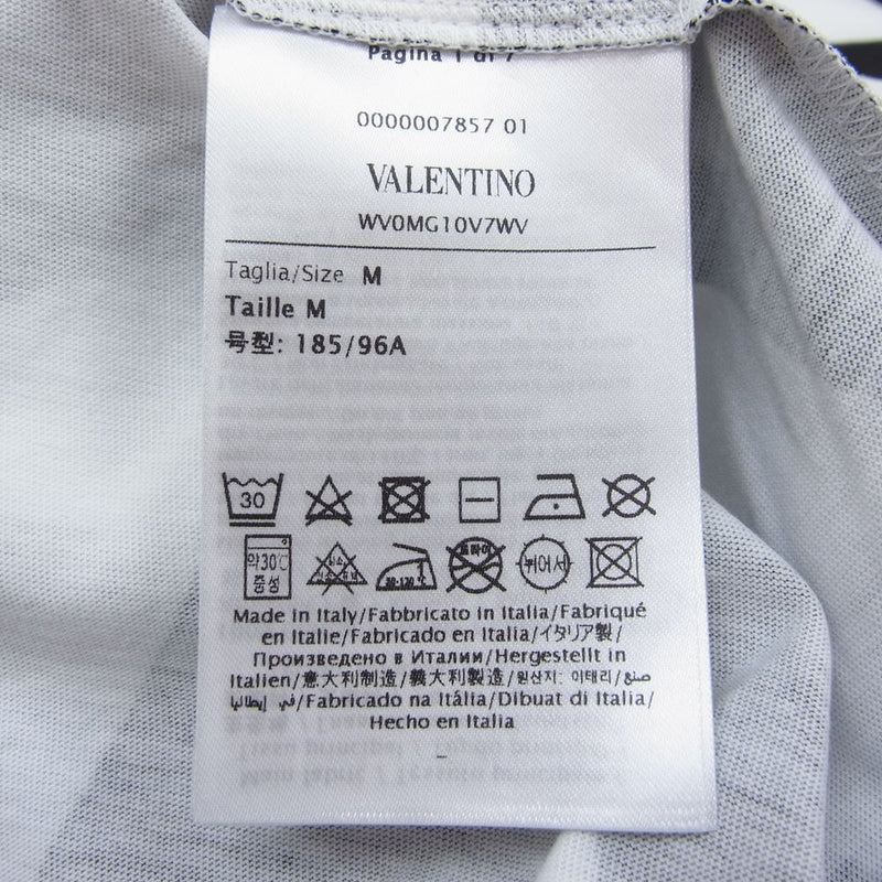 VALENTINO ヴァレンティノ WV0MG10V7WV Optical Logo Tee 総柄 オプティカル 半袖 Tシャツ ホワイト系  M【美品】【中古】