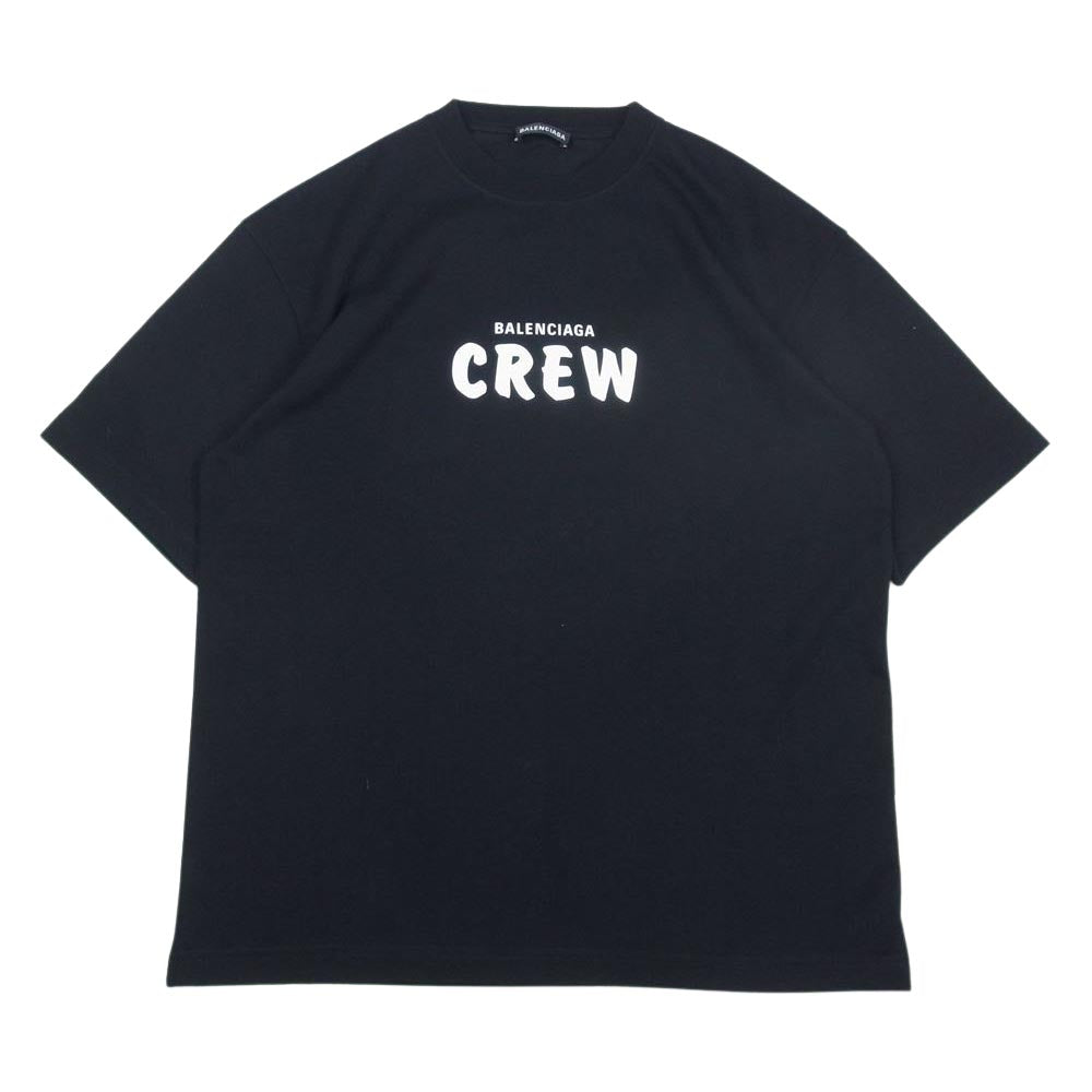 BALENCIAGA バレンシアガ 20SS 612966 TIV24 1070 BALENCIAGA CREW プリント 半袖 Tシャツ ブラック ブラック系 XXS【美品】【中古】