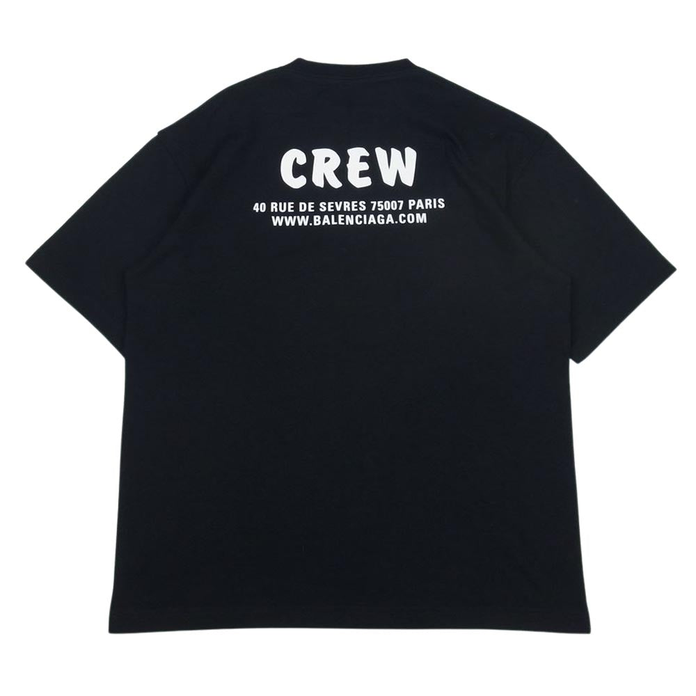 BALENCIAGA バレンシアガ 20SS 612966 TIV24 1070 BALENCIAGA CREW プリント 半袖 Tシャツ ブラック ブラック系 XXS【美品】【中古】