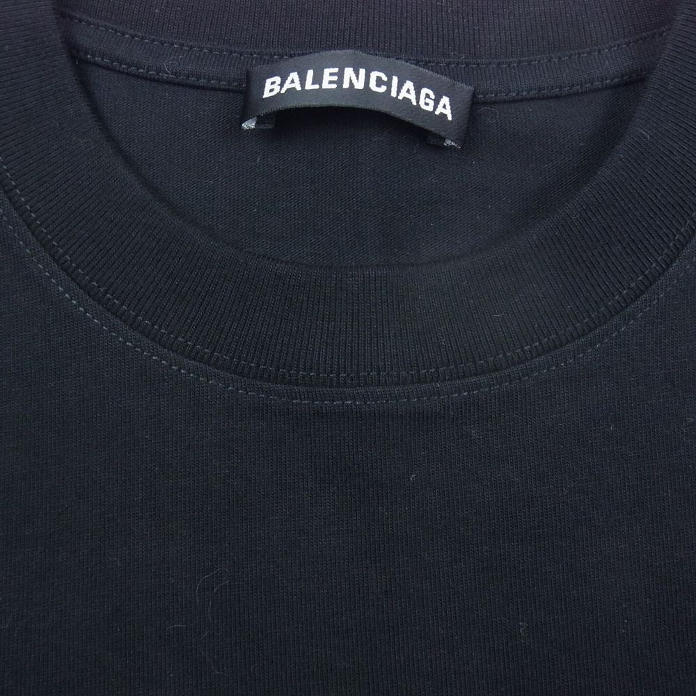 BALENCIAGA バレンシアガ 20SS 612966 TIV24 1070 BALENCIAGA CREW プリント 半袖 Tシャツ ブラック ブラック系 XXS【美品】【中古】