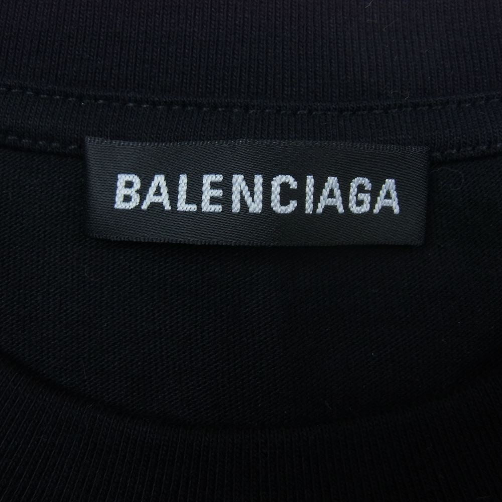 BALENCIAGA バレンシアガ 20SS 612966 TIV24 1070 BALENCIAGA CREW プリント 半袖 Tシャツ ブラック ブラック系 XXS【美品】【中古】