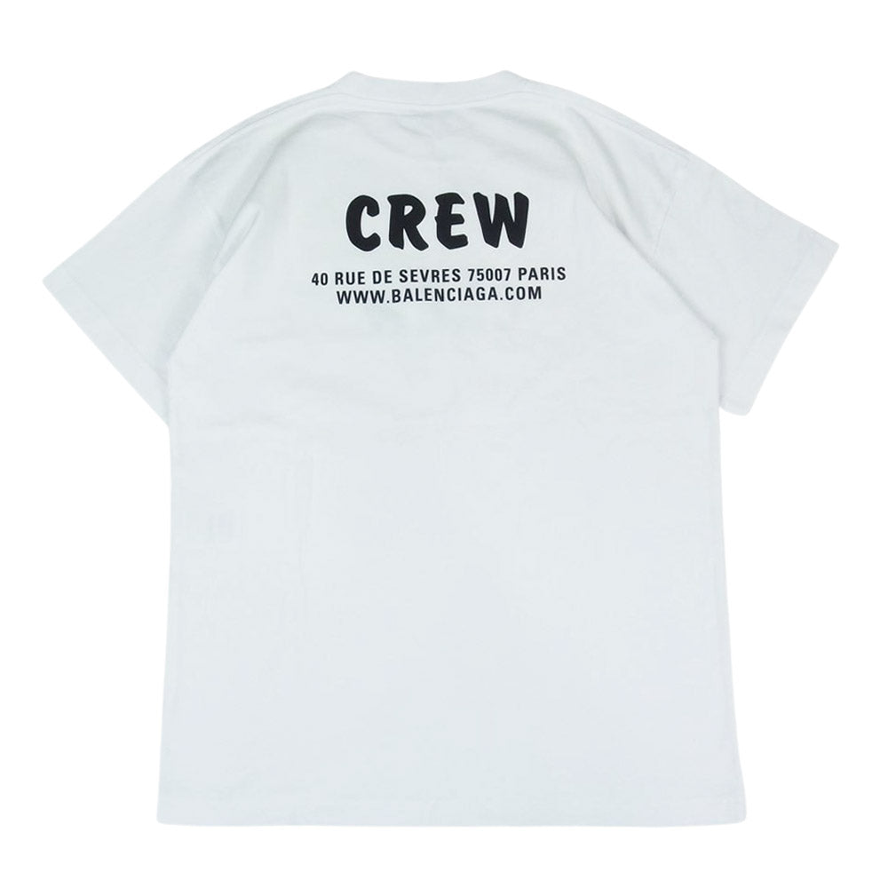 BALENCIAGA バレンシアガ 20SS 612965 TIV24 9040 BALENCIAGA CREW プリント 半袖 Tシャツ ホワイト ホワイト系 XS【美品】【中古】
