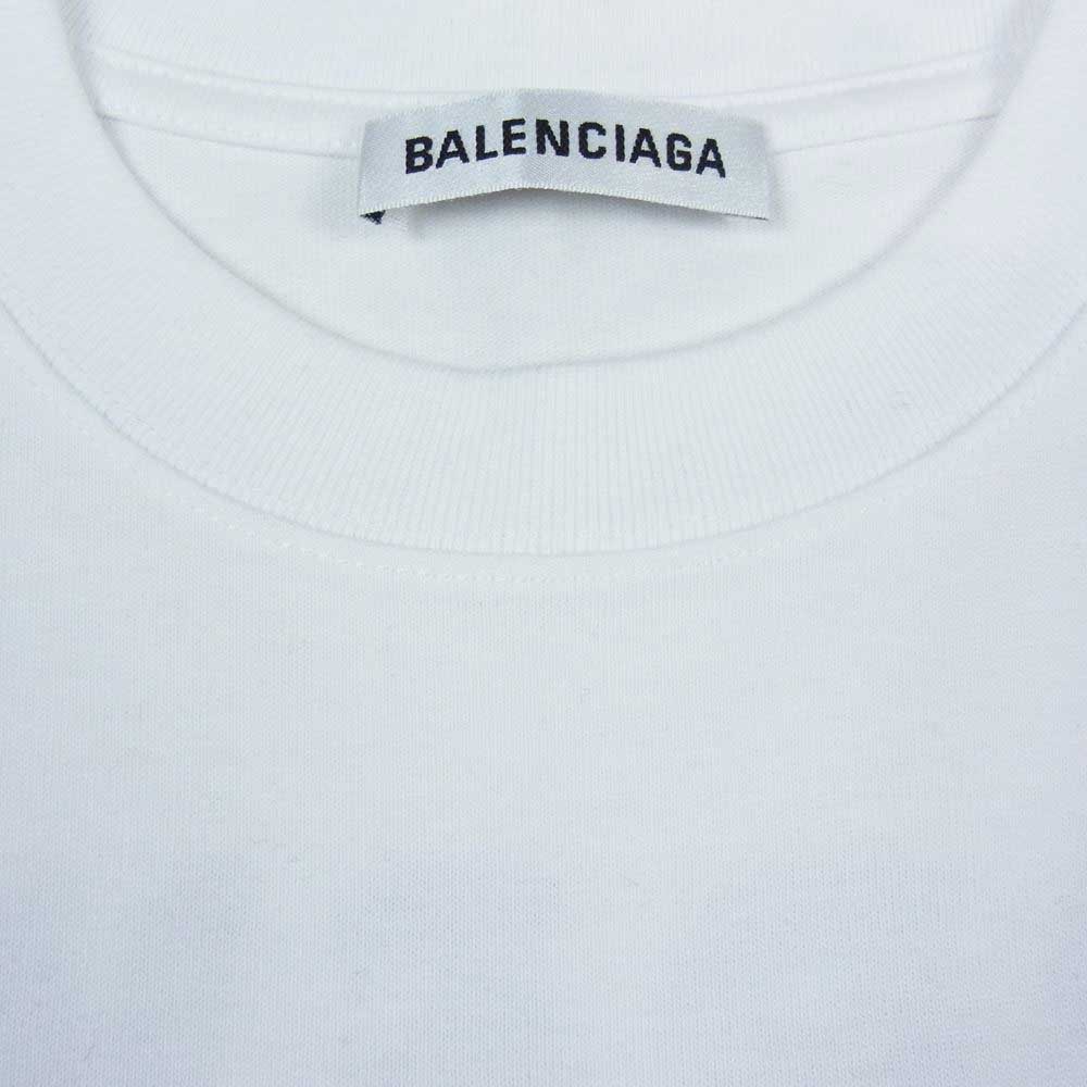 BALENCIAGA バレンシアガ 20SS 612965 TIV24 9040 BALENCIAGA CREW プリント 半袖 Tシャツ ホワイト ホワイト系 XS【美品】【中古】