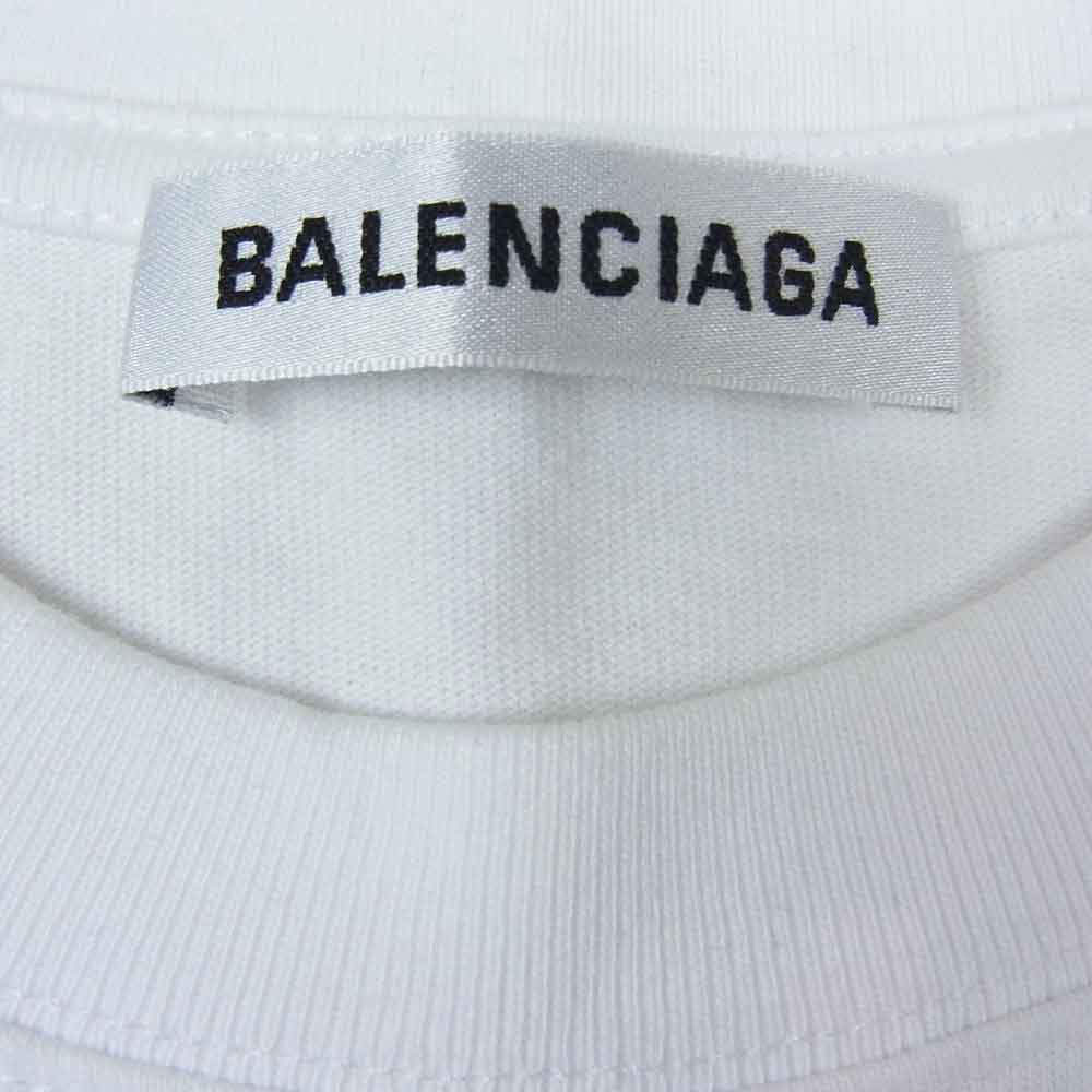 BALENCIAGA バレンシアガ 20SS 612965 TIV24 9040 BALENCIAGA CREW プリント 半袖 Tシャツ ホワイト ホワイト系 XS【美品】【中古】