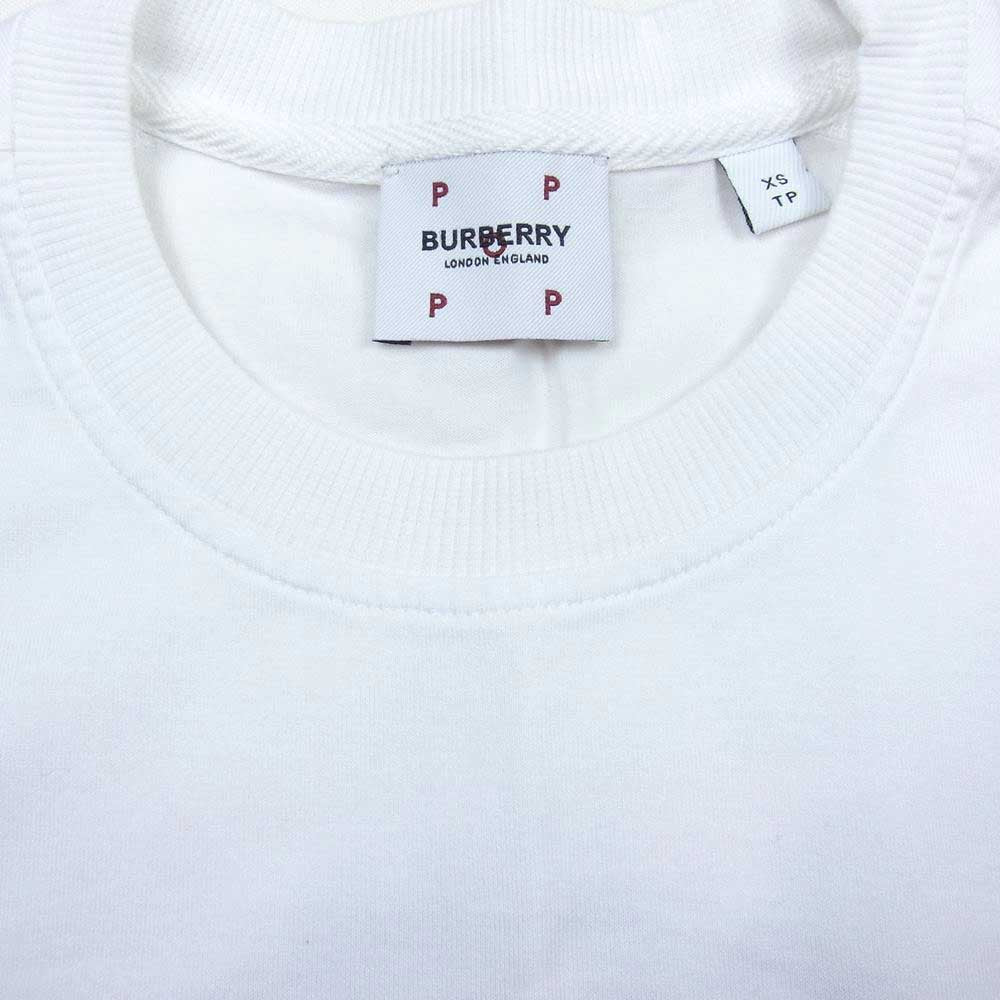 BURBERRY バーバリー 8059099 × POP TRADING COMPANY ポップトレーディングカンパニー ロゴ プリント Tシャツ ホワイト ホワイト系 XS【美品】【中古】