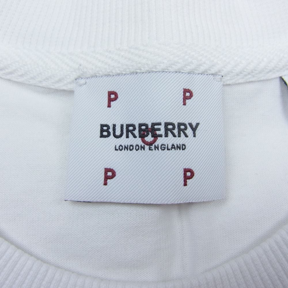 BURBERRY バーバリー 8059099 × POP TRADING COMPANY ポップトレーディングカンパニー ロゴ プリント Tシャツ ホワイト ホワイト系 XS【美品】【中古】