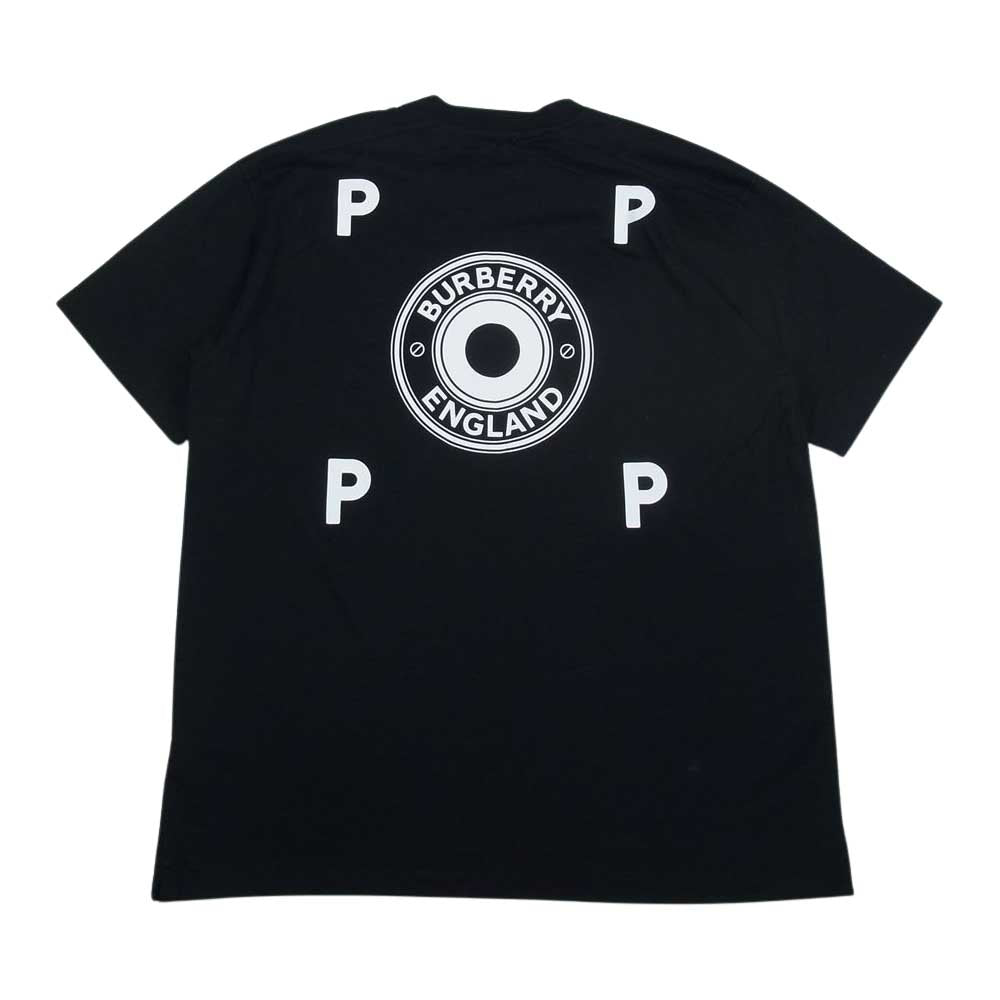 BURBERRY バーバリー 8057718 × POP TRADING COMPANY ポップトレーディングカンパニー ロゴ プリント Tシャツ ブラック ブラック系 XS【美品】【中古】