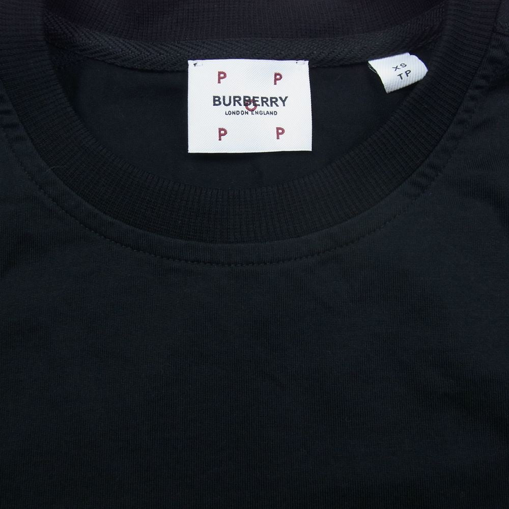 BURBERRY バーバリー 8057718 × POP TRADING COMPANY ポップトレーディングカンパニー ロゴ プリント Tシャツ ブラック ブラック系 XS【美品】【中古】