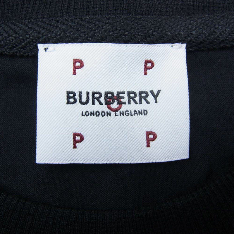 BURBERRY バーバリー 8057718 × POP TRADING COMPANY ポップトレーディングカンパニー ロゴ プリント Tシャツ ブラック ブラック系 XS【美品】【中古】
