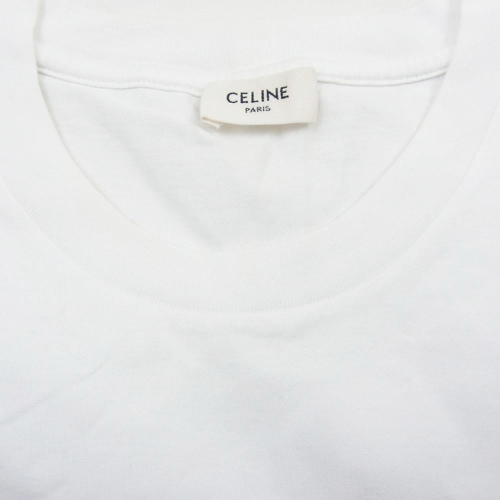 CELINE セリーヌ 2X687801F スタッズ ロゴ プリント 半袖 Tシャツ ホワイト系 L【中古】