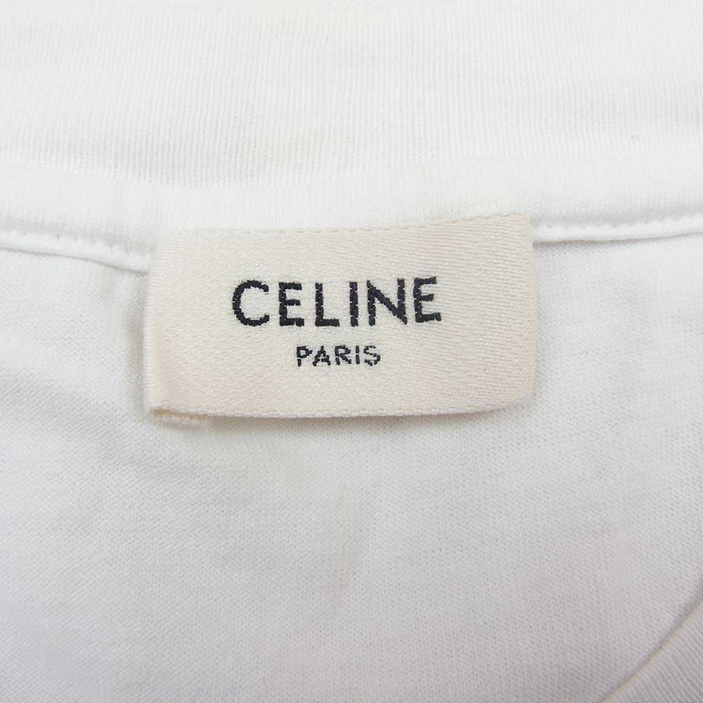CELINE セリーヌ 2X687801F スタッズ ロゴ プリント 半袖 Tシャツ ホワイト系 L【中古】