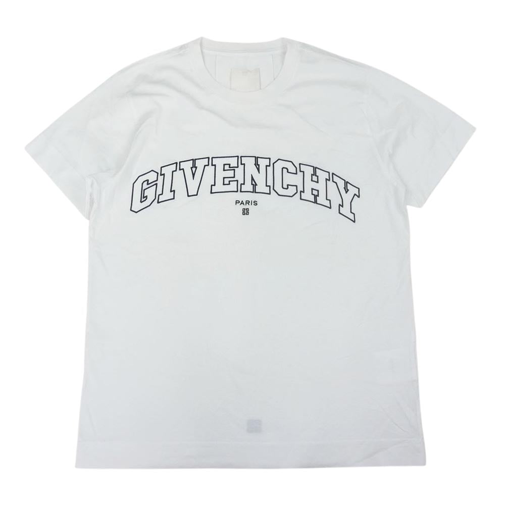 GIVENCHY ジバンシィ BM71CW3Y6B COLLEGE EMBROIDERED LOGO TEE カレッジ ロゴ ワッペン 半袖 Tシャツ ホワイト ホワイト系 XS【美品】【中古】