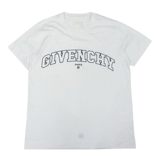 GIVENCHY ジバンシィ BM71CW3Y6B COLLEGE EMBROIDERED LOGO TEE カレッジ ロゴ ワッペン 半袖 Tシャツ ホワイト ホワイト系 XS【美品】【中古】