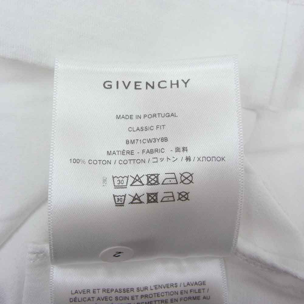 GIVENCHY ジバンシィ BM71CW3Y6B COLLEGE EMBROIDERED LOGO TEE カレッジ ロゴ ワッペン 半袖 Tシャツ ホワイト ホワイト系 XS【美品】【中古】