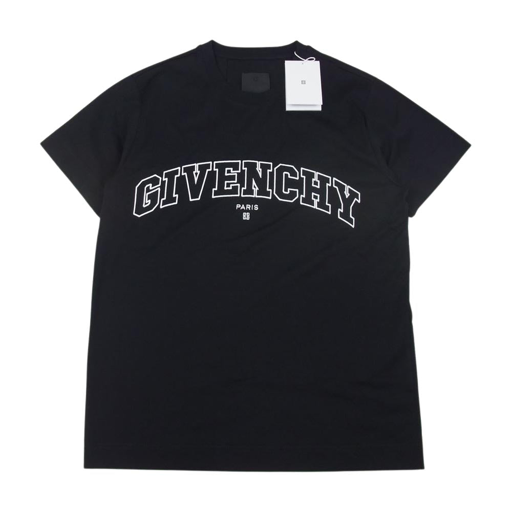 GIVENCHY ジバンシィ BM71CW3Y6B COLLEGE EMBROIDERED LOGO TEE カレッジ ロゴ ワッペン 半袖 Tシャツ ブラック ブラック系 XS【美品】【中古】