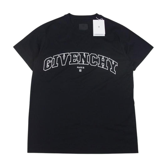 GIVENCHY ジバンシィ BM71CW3Y6B COLLEGE EMBROIDERED LOGO TEE カレッジ ロゴ ワッペン 半袖 Tシャツ ブラック ブラック系 XS【美品】【中古】
