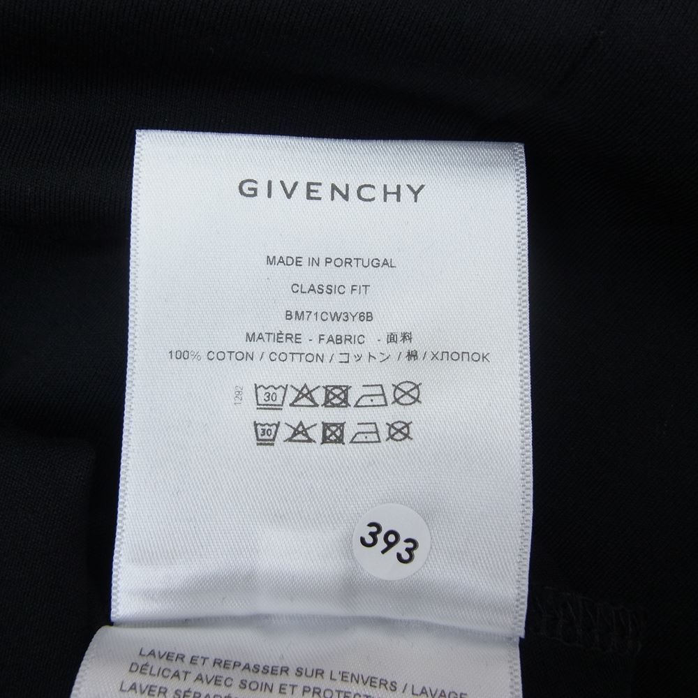 GIVENCHY ジバンシィ BM71CW3Y6B COLLEGE EMBROIDERED LOGO TEE カレッジ ロゴ ワッペン 半袖 Tシャツ ブラック ブラック系 XS【美品】【中古】