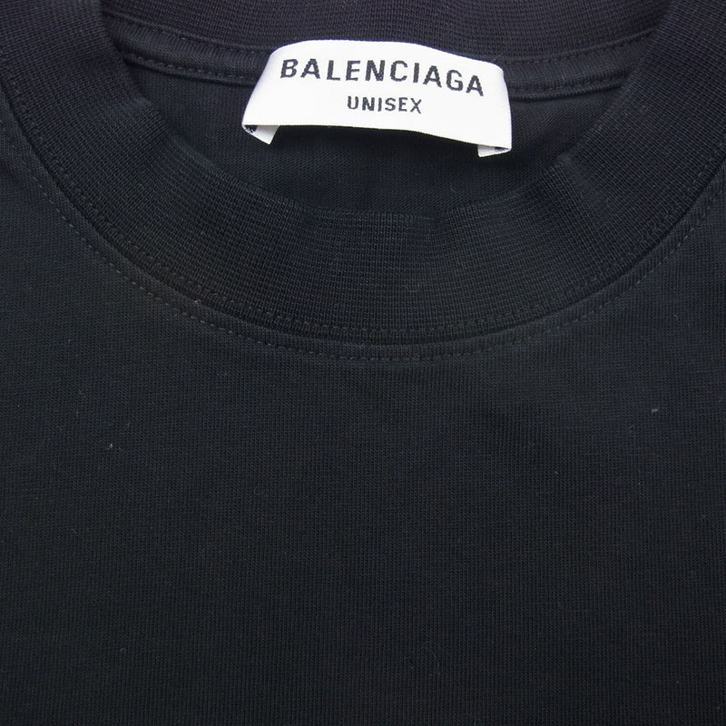 BALENCIAGA バレンシアガ 22AW 612965 TLVL7 1070 Paris Balenciaga ロゴ プリント 半袖 Tシャツ ブラック ブラック系 XS【美品】【中古】