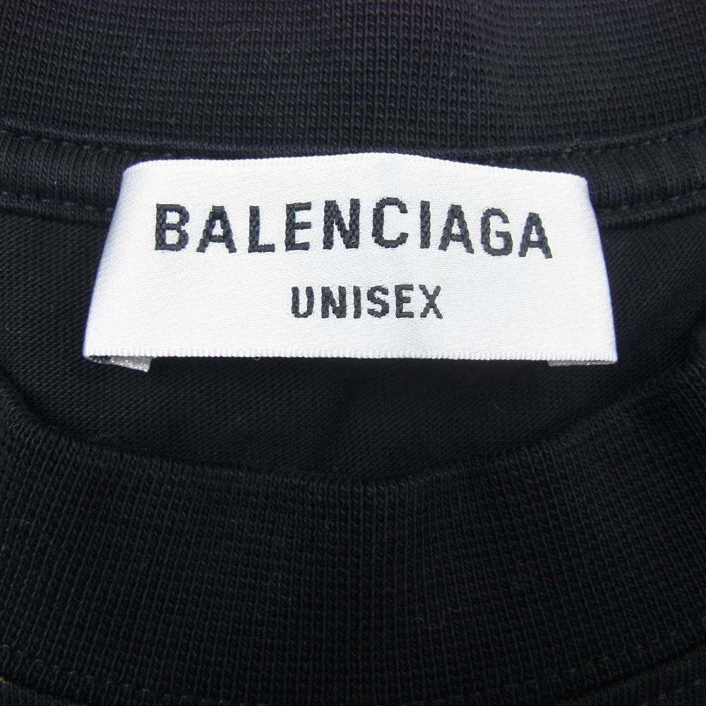 BALENCIAGA バレンシアガ 22AW 612965 TLVL7 1070 Paris Balenciaga ロゴ プリント 半袖 Tシャツ ブラック ブラック系 XS【美品】【中古】