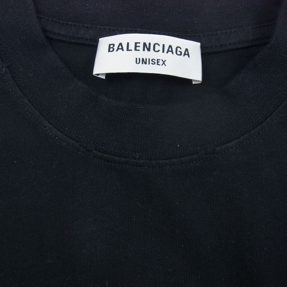 BALENCIAGA バレンシアガ 22AW 612965 TMVB4 1070 シグネチャー ロゴ プリント 半袖 Tシャツ ブラック ブラック系 XXS【美品】【中古】