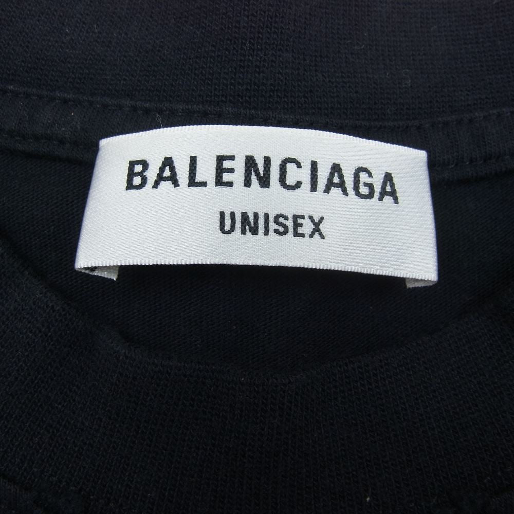 BALENCIAGA バレンシアガ 22AW 612965 TMVB4 1070 シグネチャー ロゴ プリント 半袖 Tシャツ ブラック ブラック系 XXS【美品】【中古】
