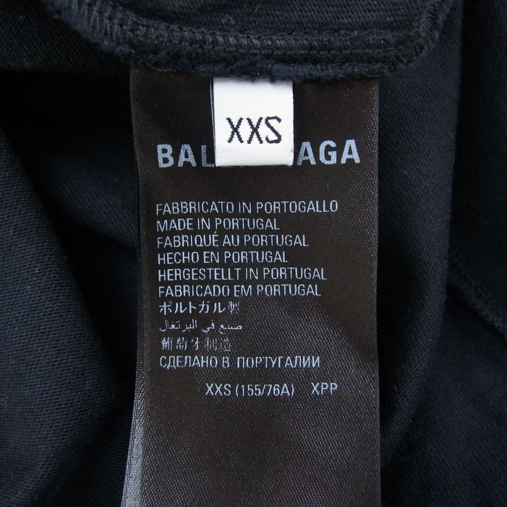 BALENCIAGA バレンシアガ 22AW 612965 TMVB4 1070 シグネチャー ロゴ プリント 半袖 Tシャツ ブラック ブラック系 XXS【美品】【中古】