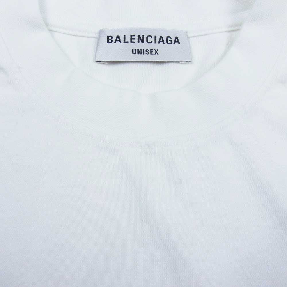 BALENCIAGA バレンシアガ 22AW 612965 TMVB4 9040 シグネチャー ロゴ プリント 半袖 Tシャツ ホワイト ホワイト系 XS【美品】【中古】
