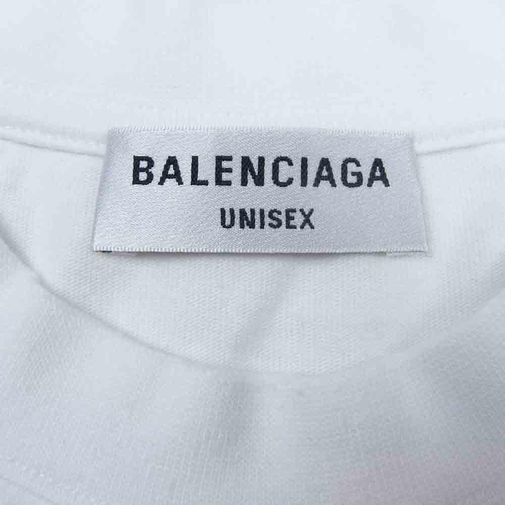 BALENCIAGA バレンシアガ 22AW 612965 TMVB4 9040 シグネチャー ロゴ プリント 半袖 Tシャツ ホワイト ホワイト系 XS【美品】【中古】