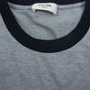 CELINE セリーヌ 2X601501F メッシュ 切替 フットボール ロゴ プリント 半袖 Tシャツ グレー系 L【美品】【中古】