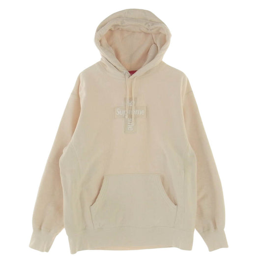 Supreme シュプリーム Cross Box Logo Hooded Sweatshirt クロス ボックス ロゴ プルオーバー フーデッド パーカー オフホワイト系 M【中古】
