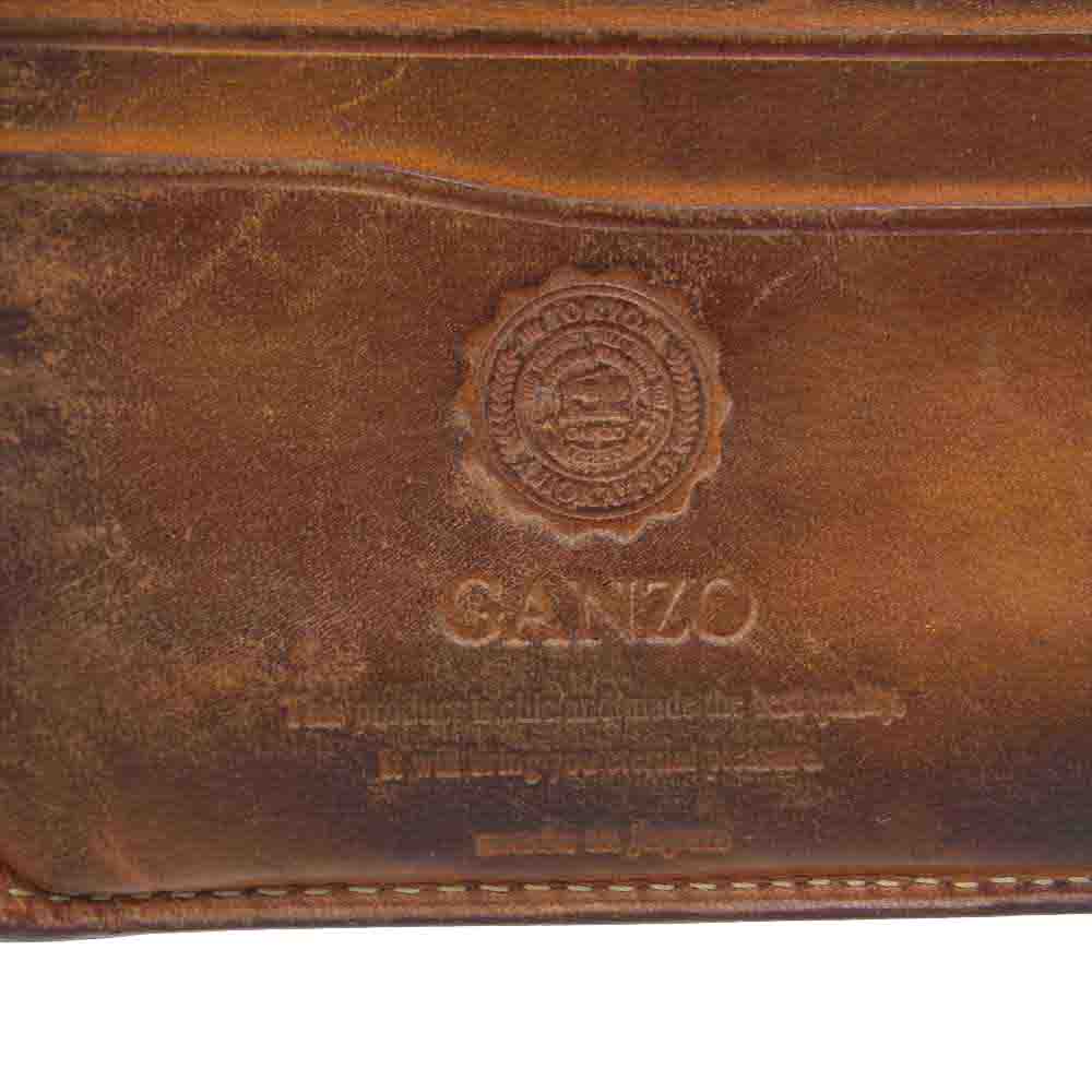 GANZO ガンゾ 2つ折り レザー ウォレット ブラック系【中古】