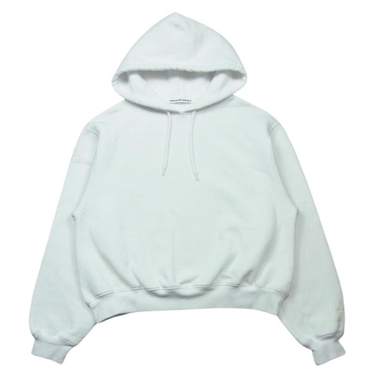 Alexander Wang アレキサンダーワン 袖ロゴプリント ショート プルオーバ― パーカー ポルトガル製 ホワイト系 S【中古】