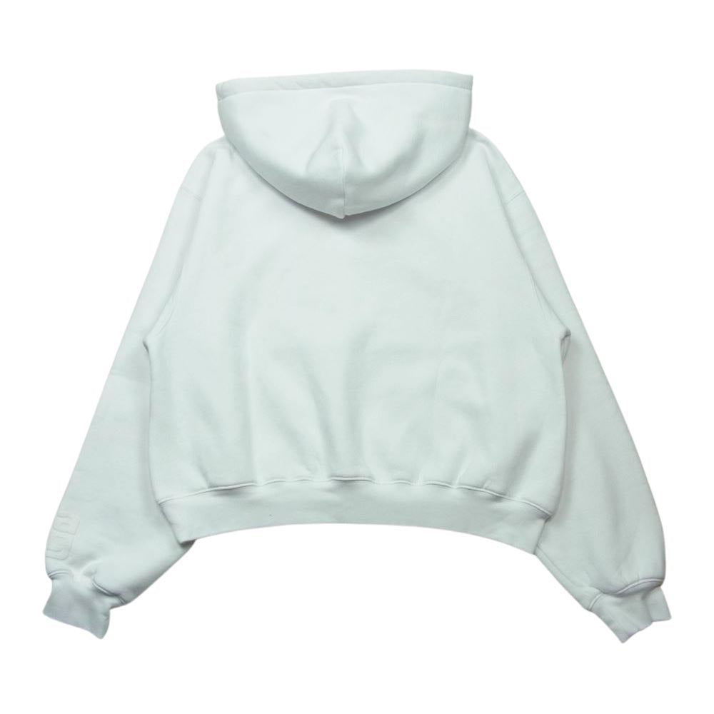 Alexander Wang アレキサンダーワン 袖ロゴプリント ショート プルオーバ― パーカー ポルトガル製 ホワイト系 S【中古】