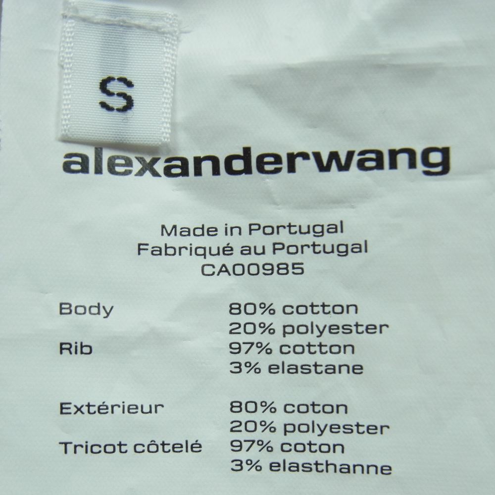 Alexander Wang アレキサンダーワン 袖ロゴプリント ショート プルオーバ― パーカー ポルトガル製 ホワイト系 S【中古】