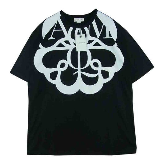 Alexander McQueen アレキサンダーマックイーン 659987 Seal Logo T-shirt シール ロゴ プリント 半袖 Tシャツ ブラック系 ホワイト系 40【美品】【中古】