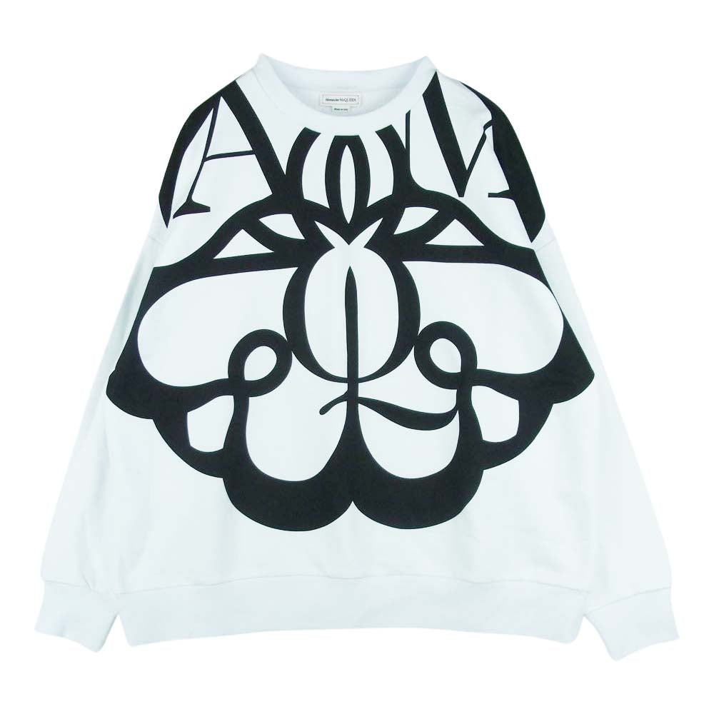 Alexander McQueen アレキサンダーマックイーン 659990 ケリングジャパンタグ Seal Logo Sweatshirt シール ロゴ プリント スウェット トレーナー ホワイト系 40【美品】【中古】