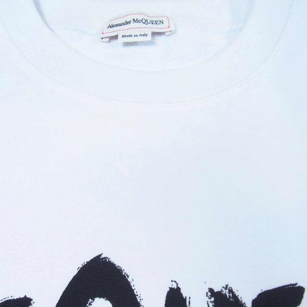 Alexander McQueen アレキサンダーマックイーン 659975 ケリングジャパンタグ GRAFFITI Sweatshirt グラフィティー ロゴ プリント スウェット トレーナー ホワイト系 40【美品】【中古】