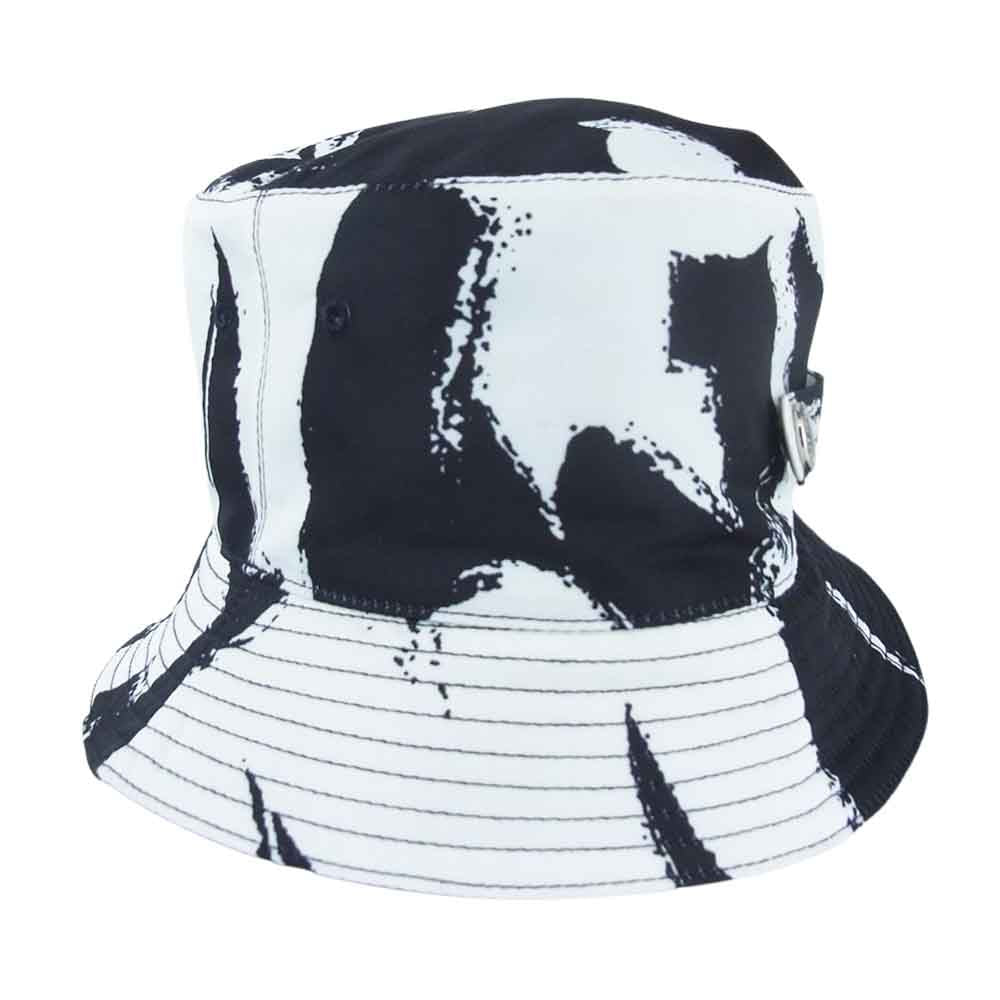 Alexander McQueen アレキサンダーマックイーン 705683 GRAFFITI ALLOVER Hat グラフィティー オールオーバー 総柄 バケット ハット ブラック系 ホワイト系 S 57㎝【美品】【中古】