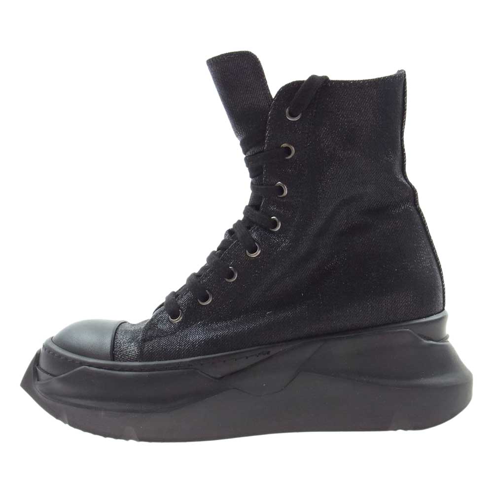 Rick Owens リックオウエンス 30843 DRKSHDW ダークシャドウ フラットフォームソール サイドジップ レースアップ ブーツ ブラック系 37【中古】