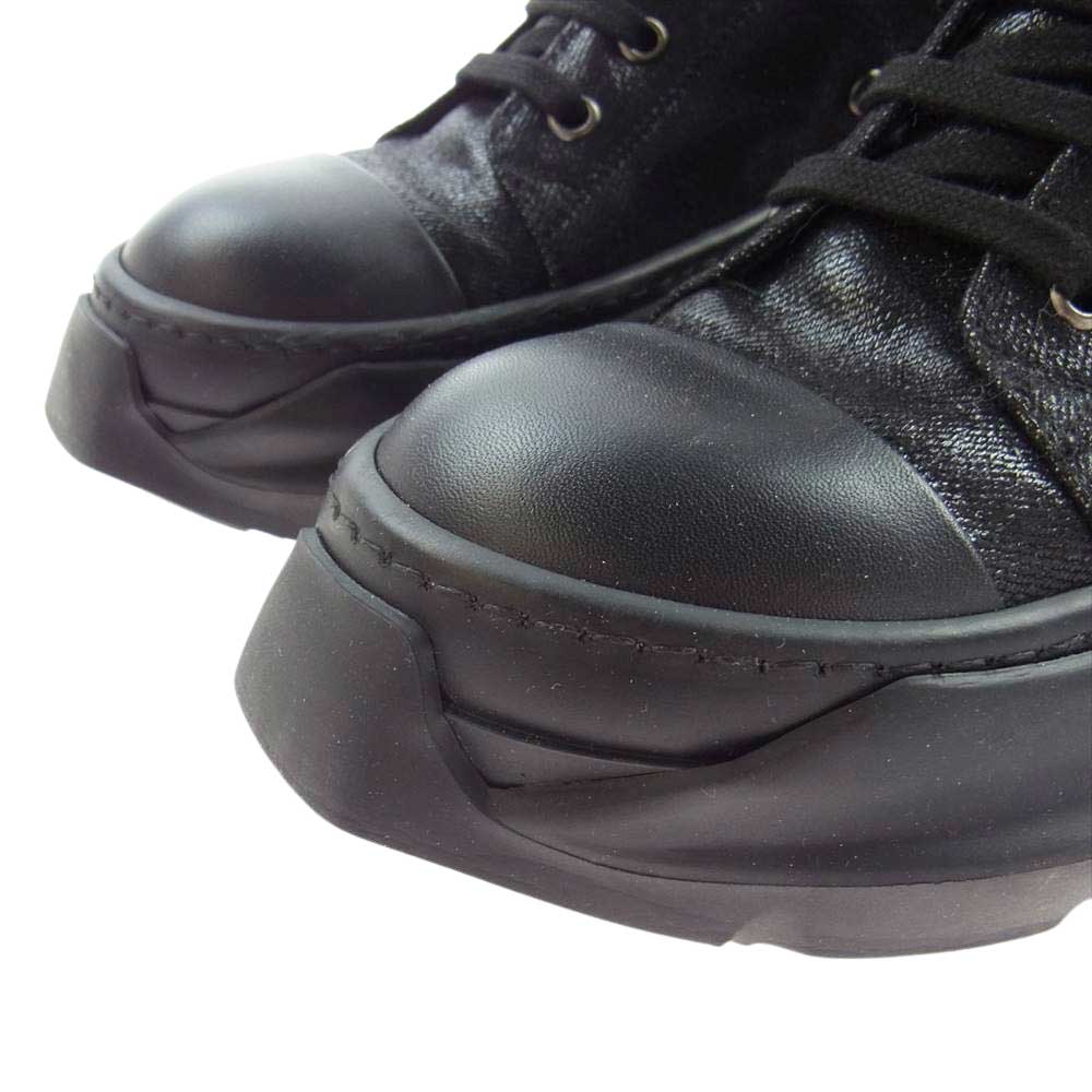 Rick Owens リックオウエンス 30843 DRKSHDW ダークシャドウ フラットフォームソール サイドジップ レースアップ ブーツ ブラック系 37【中古】
