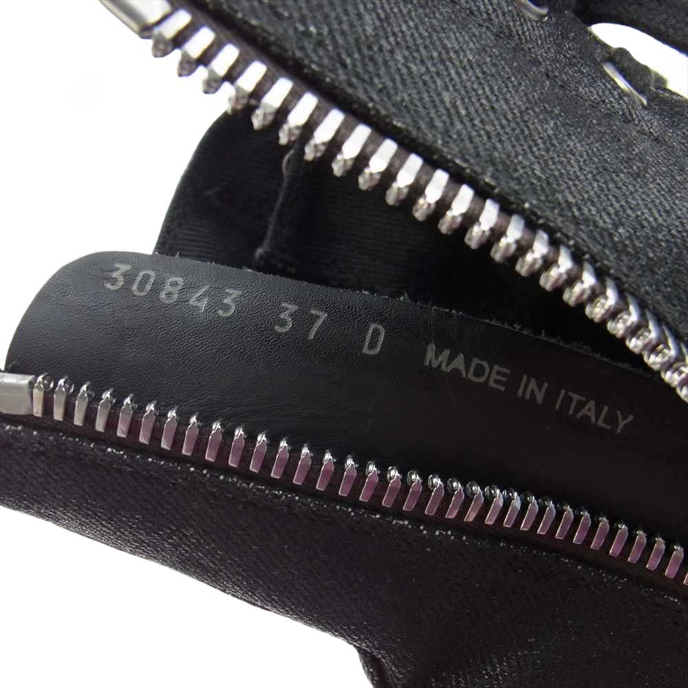 Rick Owens リックオウエンス 30843 DRKSHDW ダークシャドウ フラットフォームソール サイドジップ レースアップ ブーツ ブラック系 37【中古】