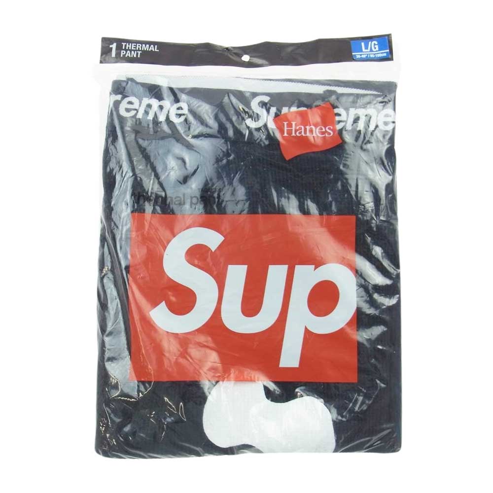 Supreme シュプリーム 21AW Hanes ヘインズ Themal Bones Pant サーマル ボーン パンツ ブラック系 L【新古品】【未使用】【中古】