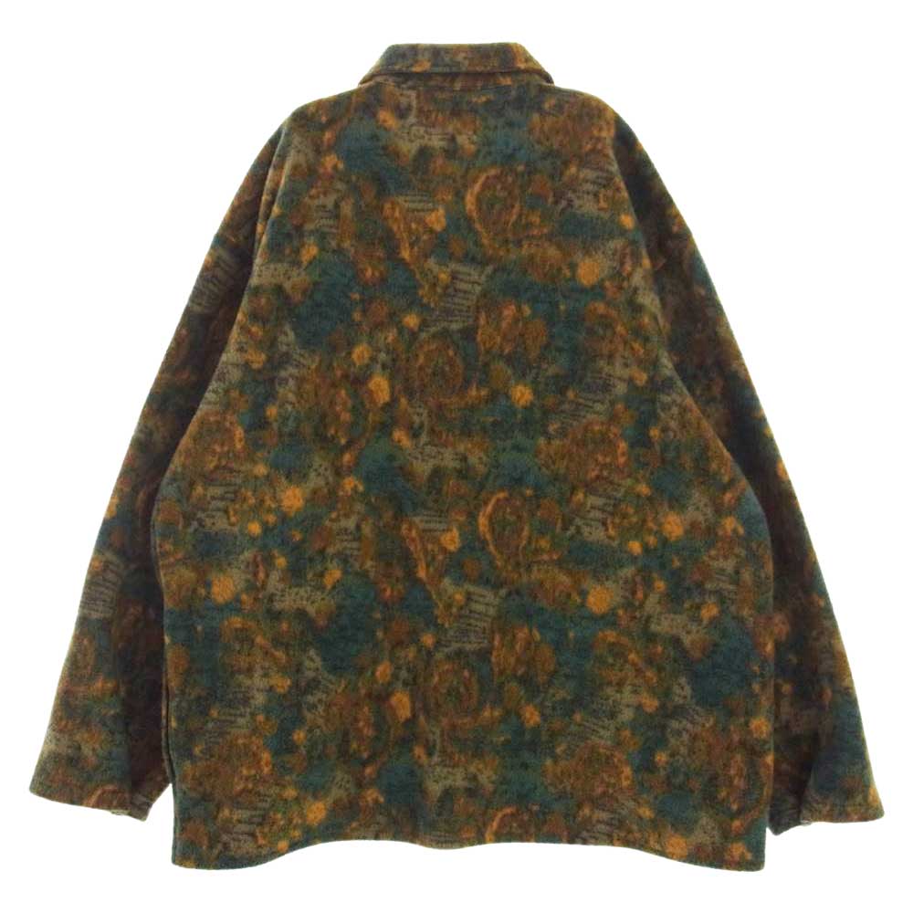 Supreme シュプリーム 21AW Paisley Fleece Shirt ペイズリー フリース シャツ グリーン系 オレンジ系 L【中古】