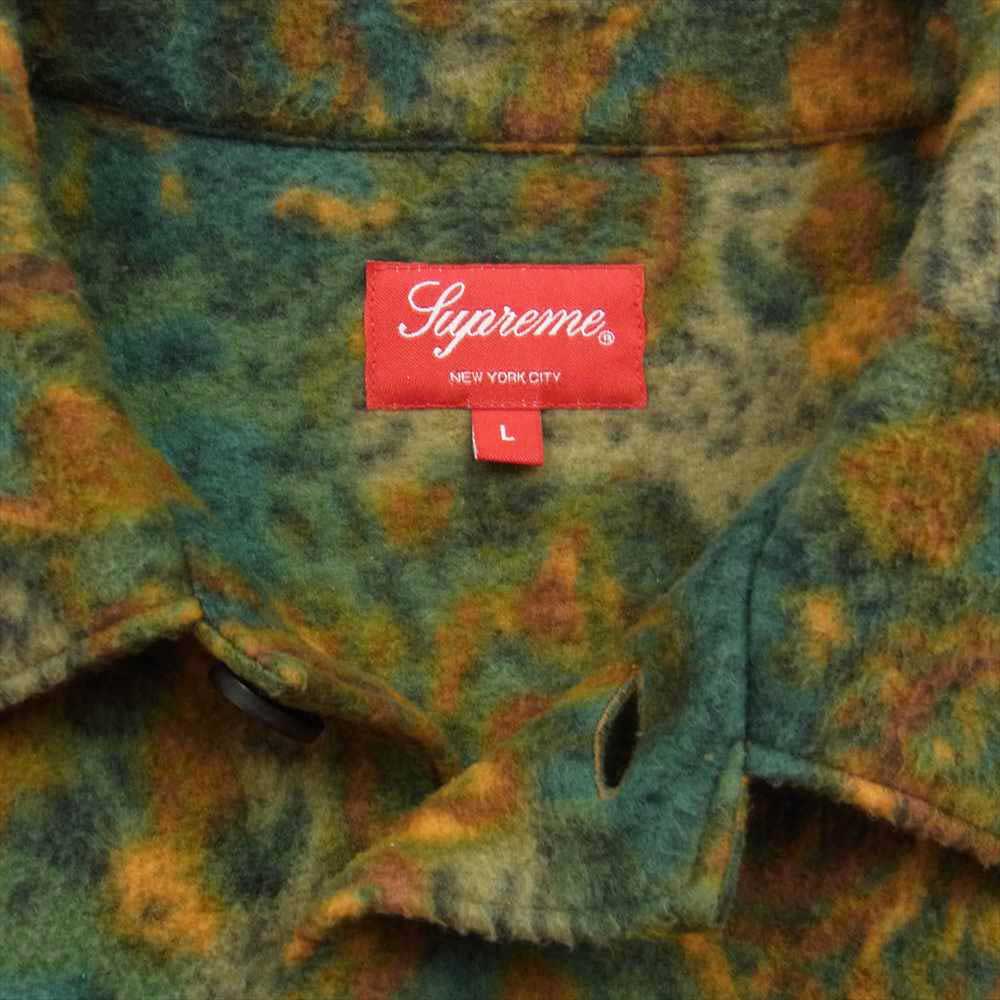 Supreme シュプリーム 21AW Paisley Fleece Shirt ペイズリー フリース シャツ グリーン系 オレンジ系 L【中古】