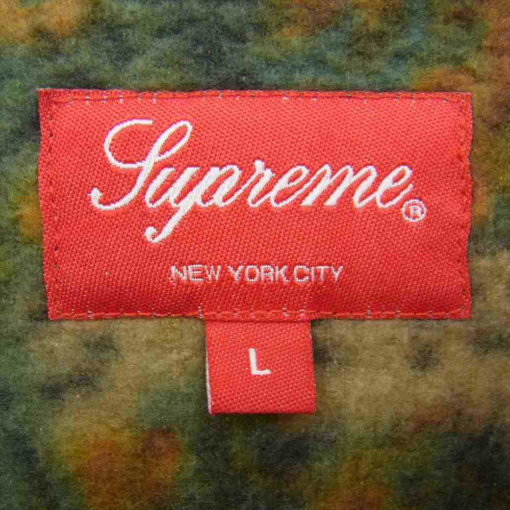Supreme シュプリーム 21AW Paisley Fleece Shirt ペイズリー フリース シャツ グリーン系 オレンジ系 L【中古】