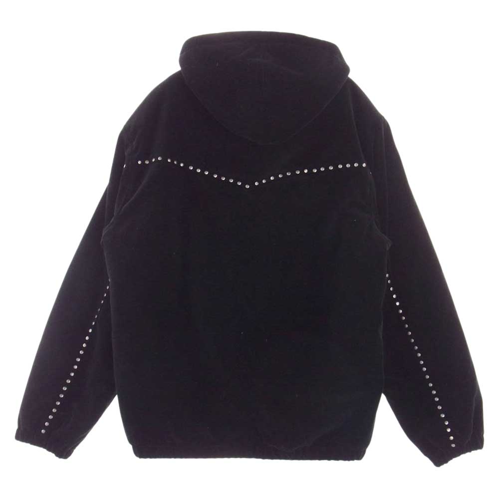 Supreme シュプリーム 21AW Studded Velvet Hooded Work Jacket スタッズ ベルベット ボア ジャケット ブラック系 L【美品】【中古】